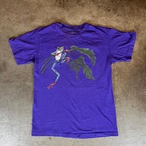 Vintage 90s single stitch Purple frog graphic tee Men's Small
